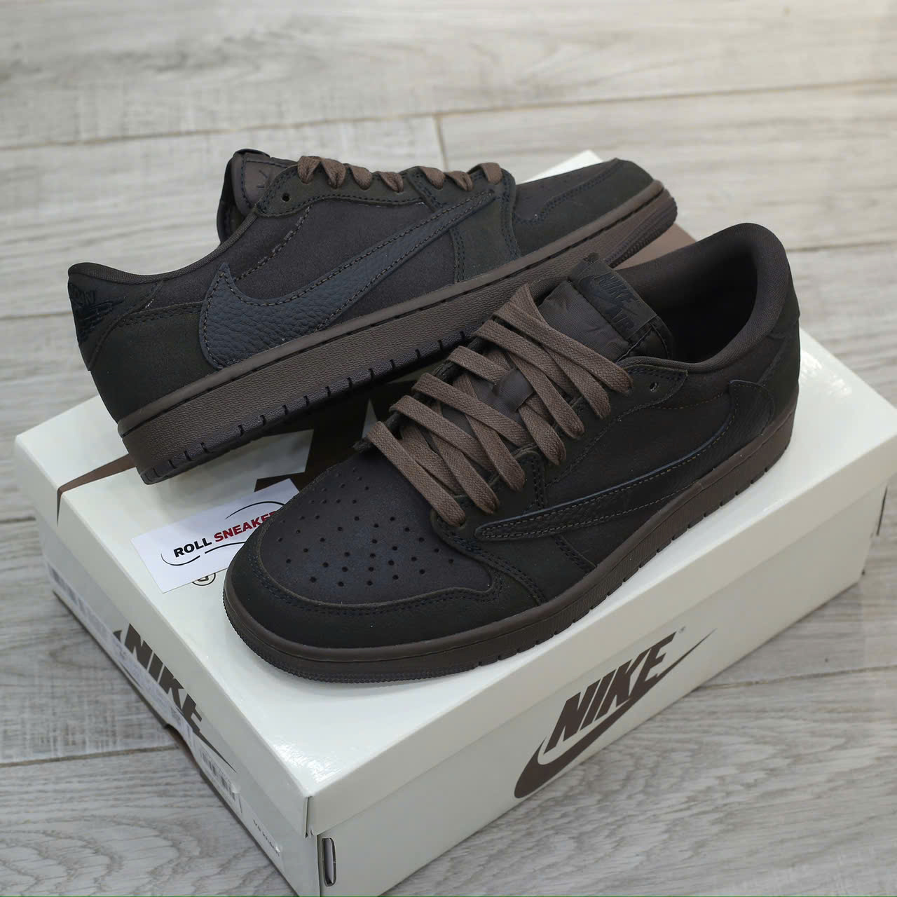 Giày Nike Air Jordan 1 Retro Low OG SP Travis Scott Velvet Brown Like Auth