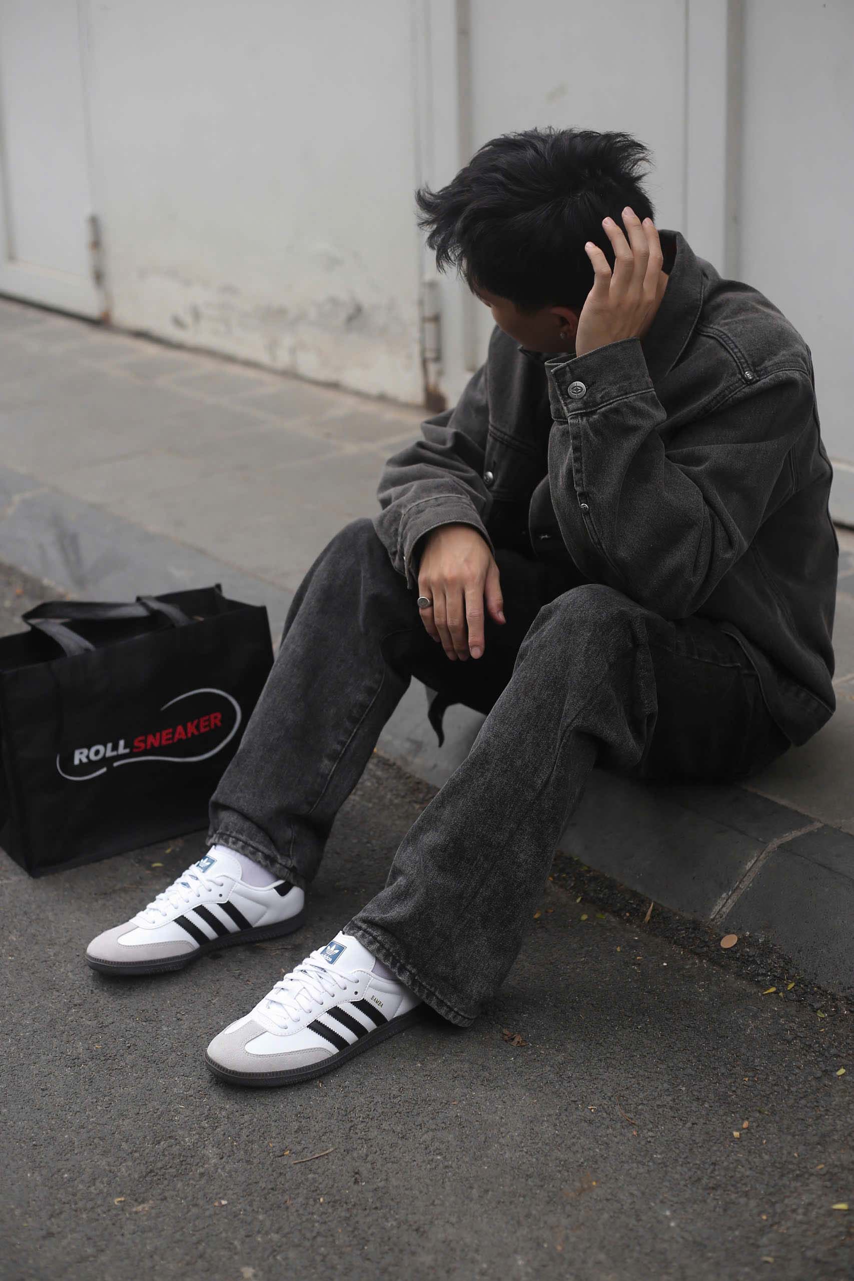 Onfeet Giày Adidas Samba OG Cloud White Core Black Best Quality