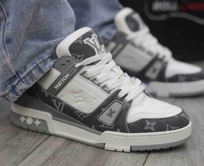 Onfeet Giày Louis Vuitton LV Trainer Monogram Denim Grey Best Quality