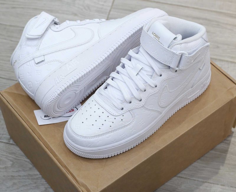 Giày Louis Vuitton x Nike Air Force 1 Mid By Virgil Abloh 'White' Best Quality