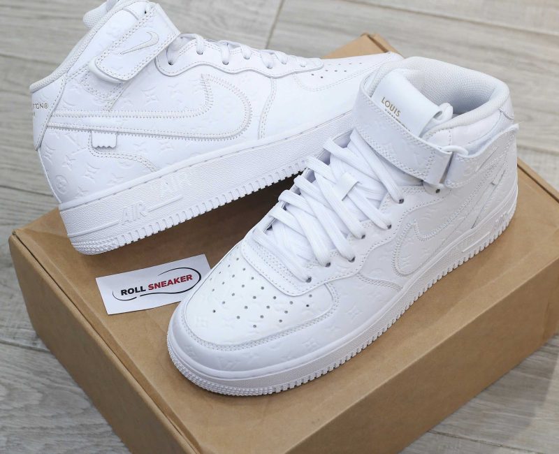 Giày Louis Vuitton x Nike Air Force 1 Mid By Virgil Abloh 'White' Best Quality