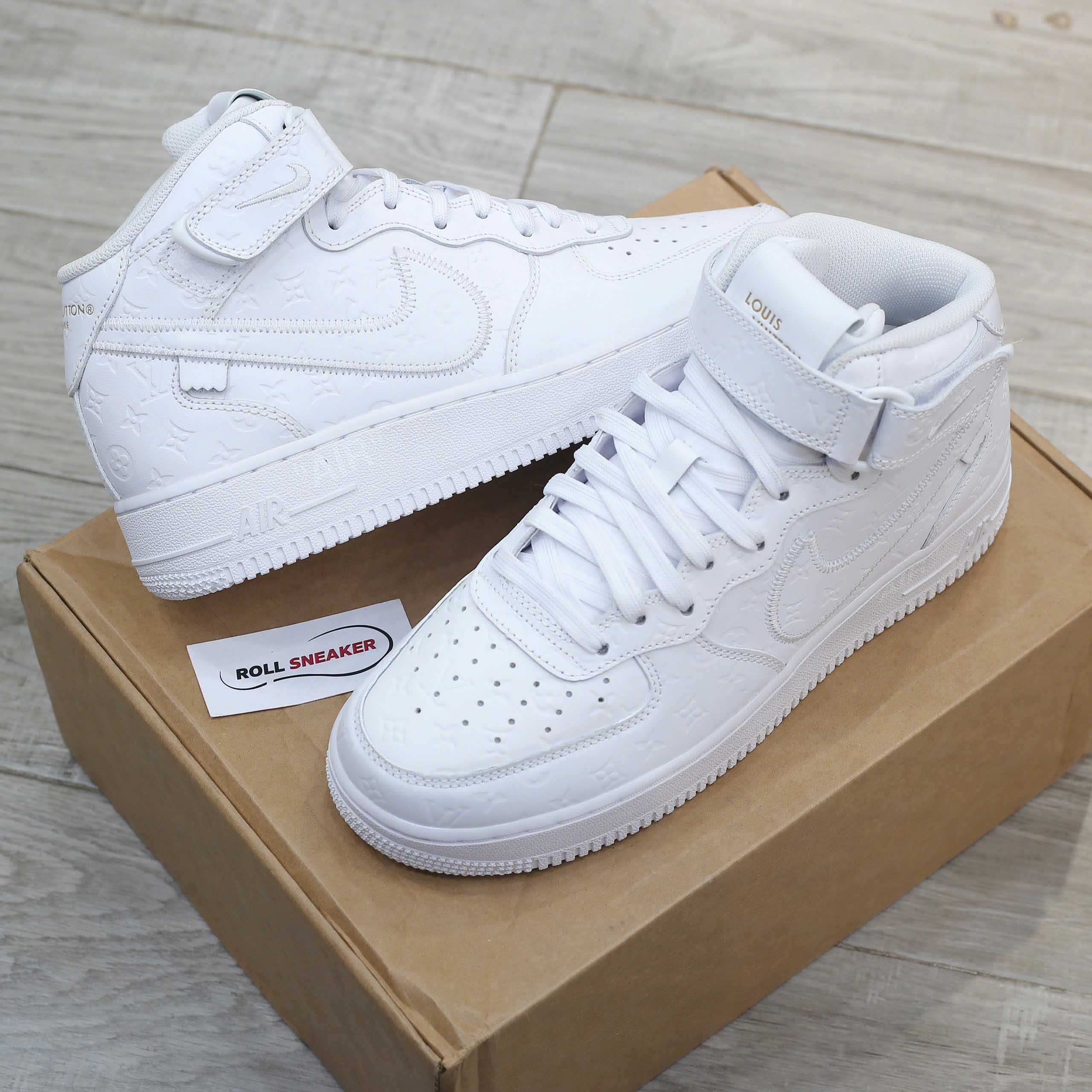 Giày Louis Vuitton x Nike Air Force 1 Mid By Virgil Abloh 'White' Best Quality