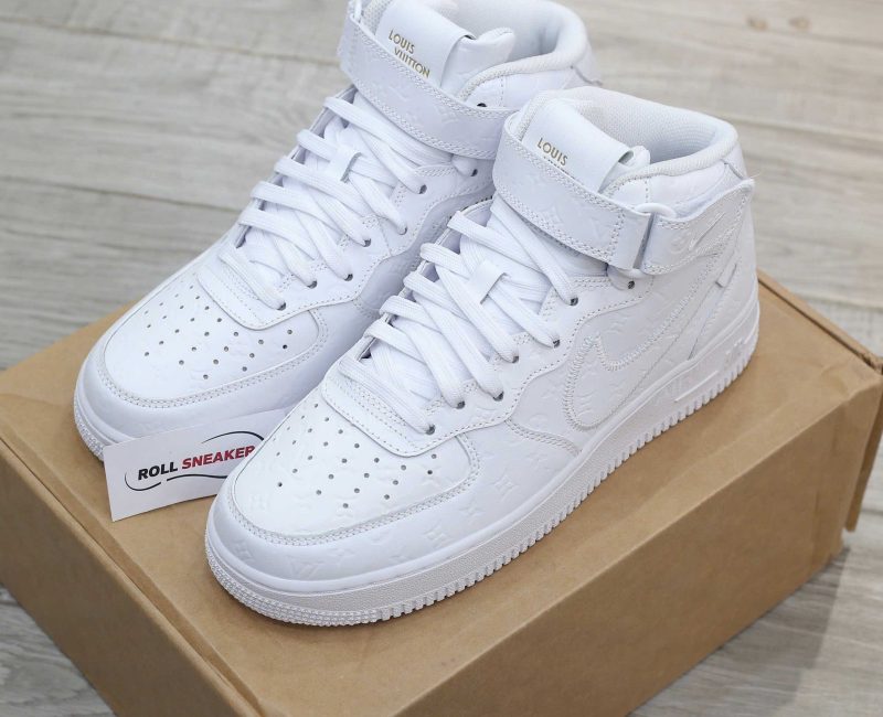 Giày Louis Vuitton x Nike Air Force 1 Mid By Virgil Abloh 'White' Best Quality