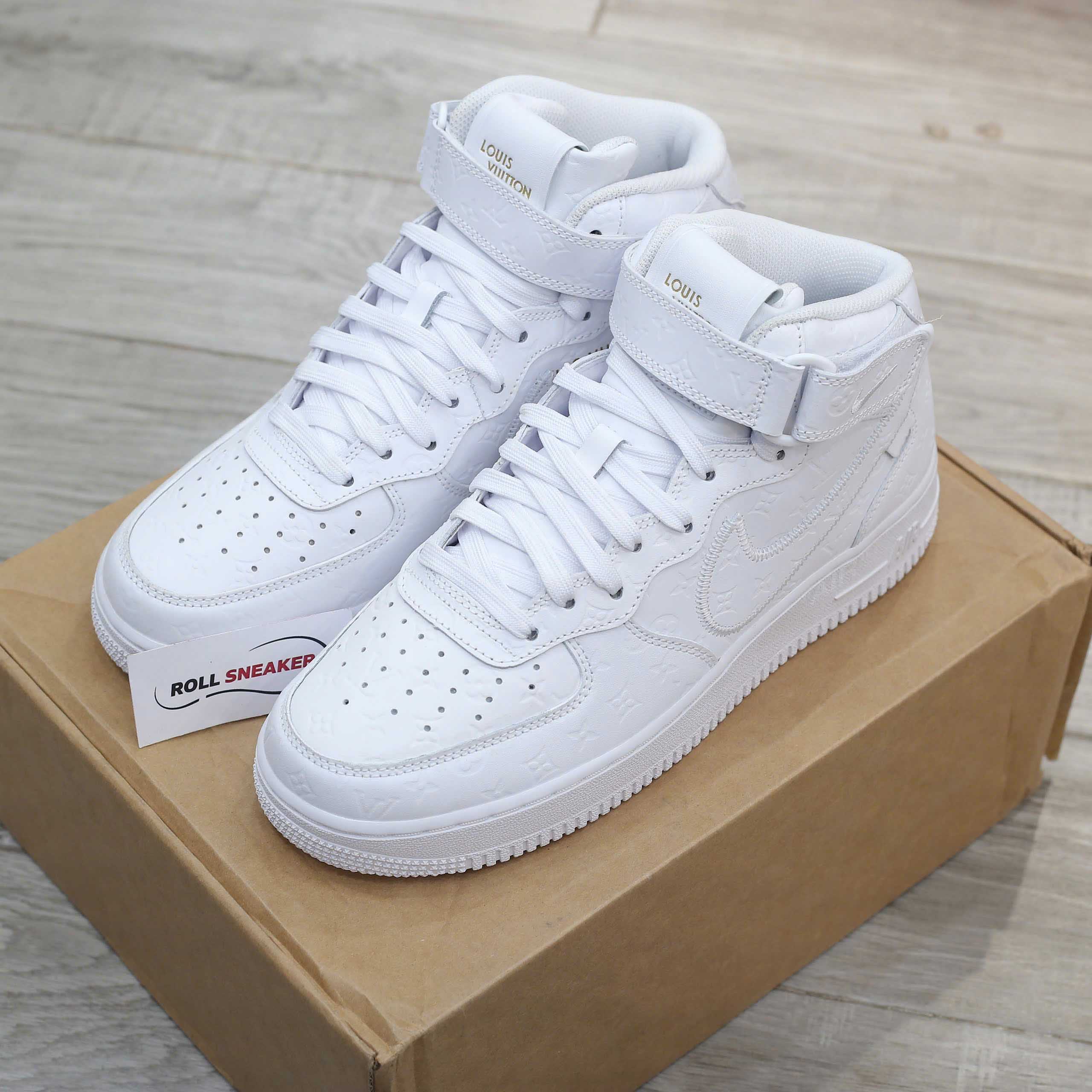 Giày Louis Vuitton x Nike Air Force 1 Mid By Virgil Abloh 'White' Best Quality