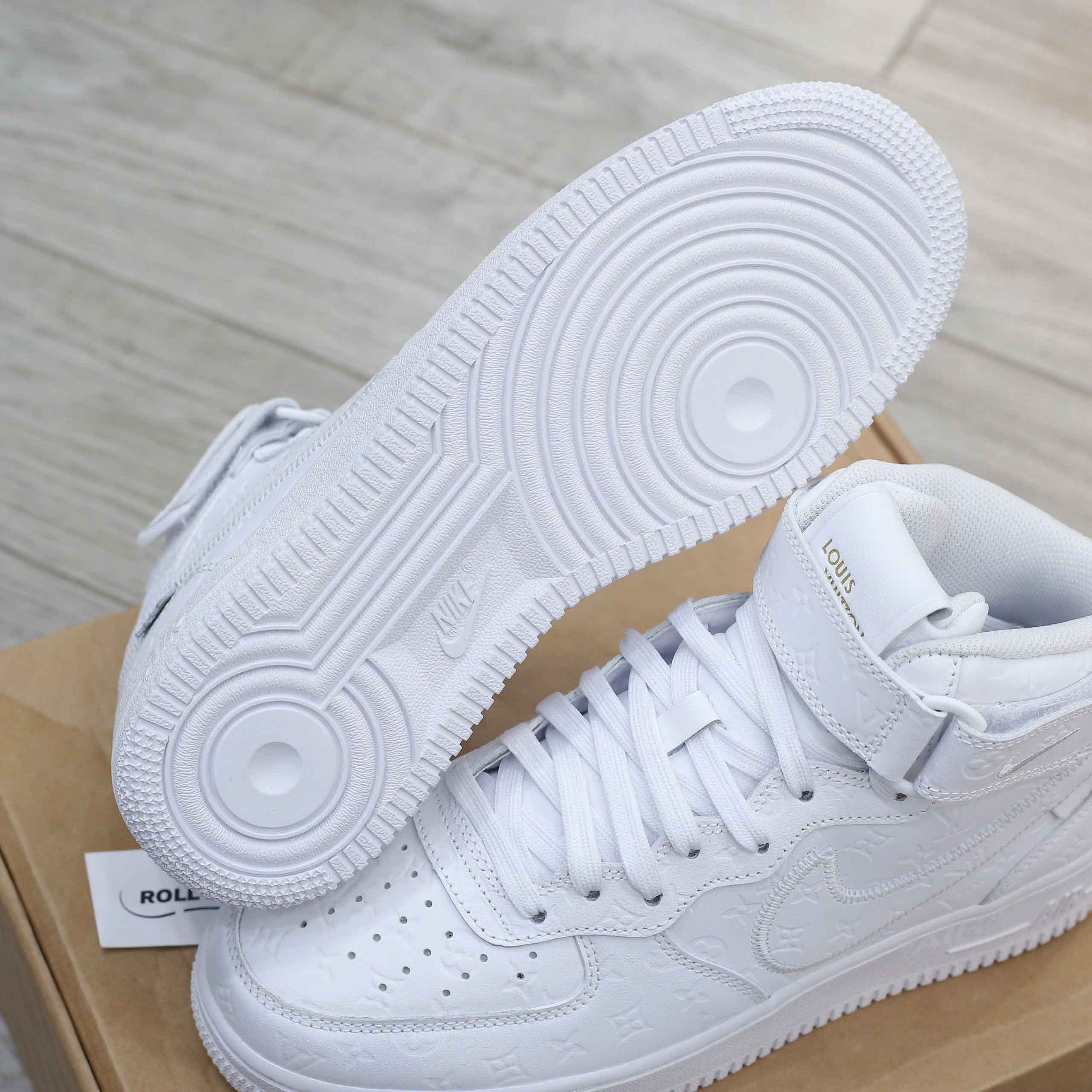 Giày Louis Vuitton x Nike Air Force 1 Mid By Virgil Abloh 'White' Best Quality
