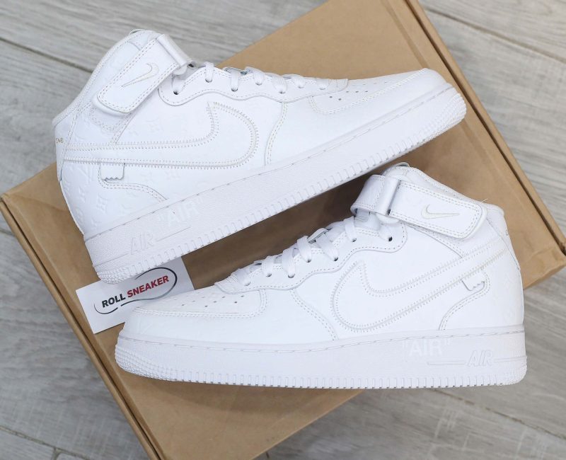 Giày Louis Vuitton x Nike Air Force 1 Mid By Virgil Abloh 'White' Best Quality