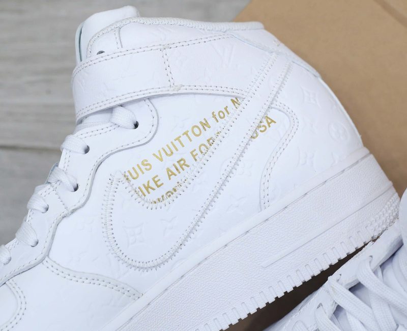 Giày Louis Vuitton x Nike Air Force 1 Mid By Virgil Abloh 'White' Best Quality