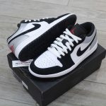 Giày Nike Air Jordan 1 Low SE White Fire Red Black Matte Silver Real