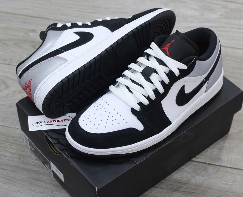 Giày Nike Air Jordan 1 Low SE White Fire Red Black Matte Silver Real