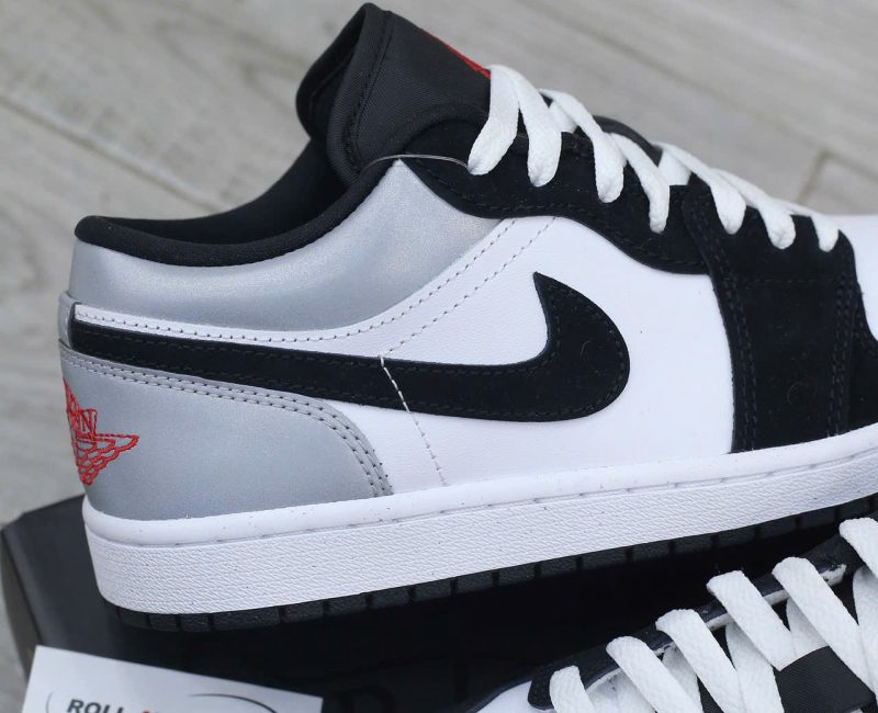 Giày Nike Air Jordan 1 Low SE White Fire Red Black Matte Silver Real