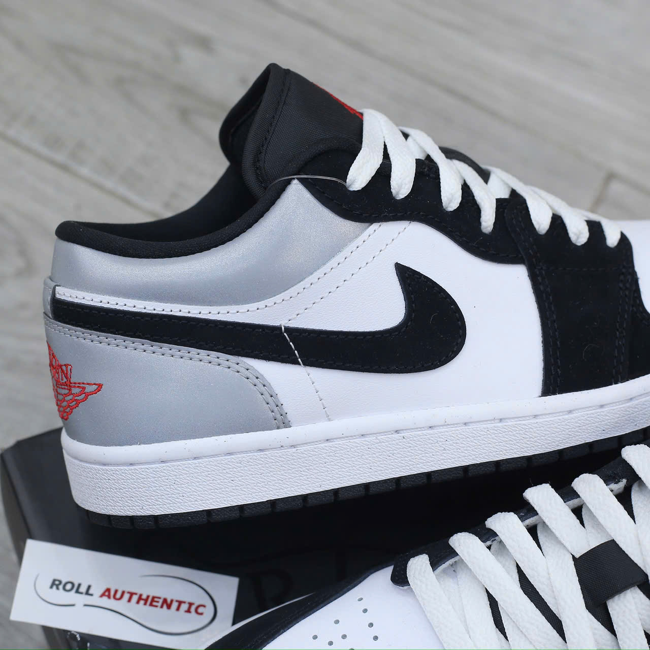 Giày Nike Air Jordan 1 Low SE White Fire Red Black Matte Silver Real