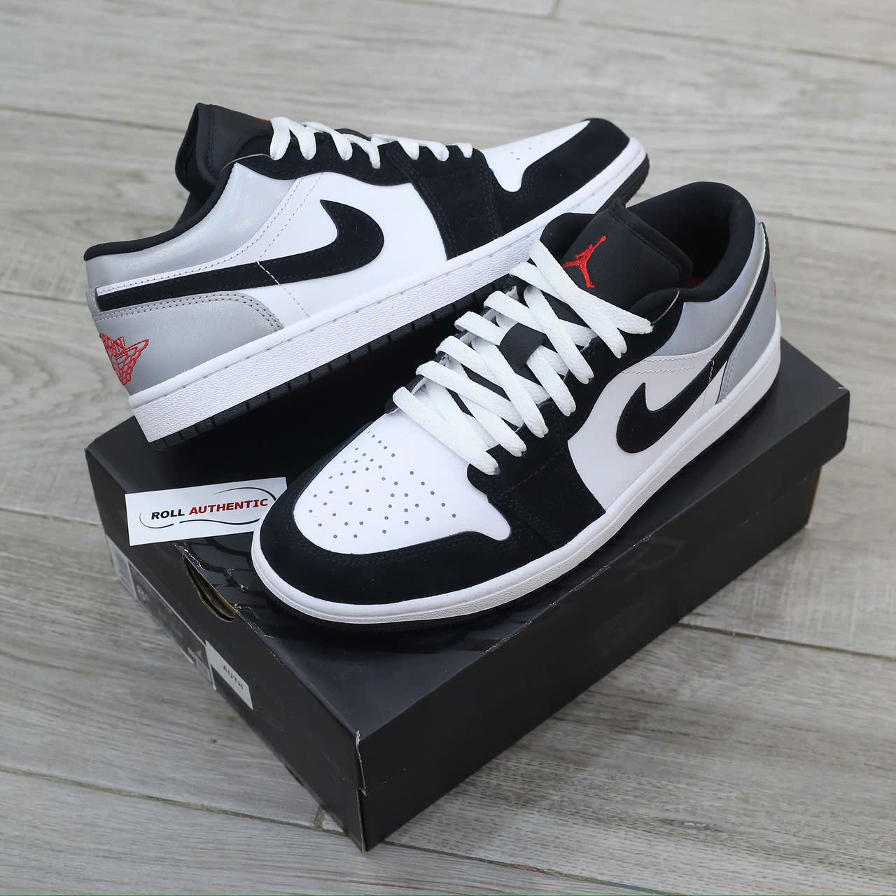 Giày Nike Air Jordan 1 Low SE White Fire Red Black Matte Silver Real