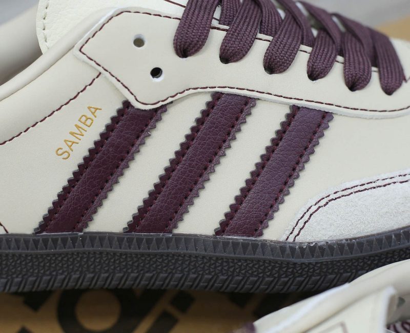 Giày Adidas Samba OG ‘Wonder White Maroon’ Chuẩn 95% Auth