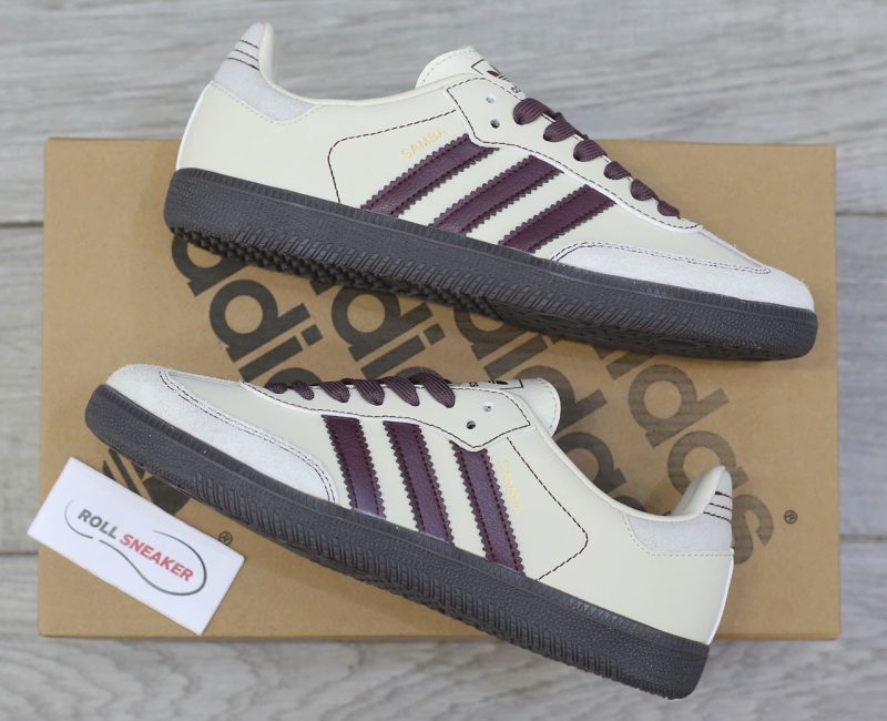 Giày Adidas Samba OG ‘Wonder White Maroon’ Chuẩn 95% Auth
