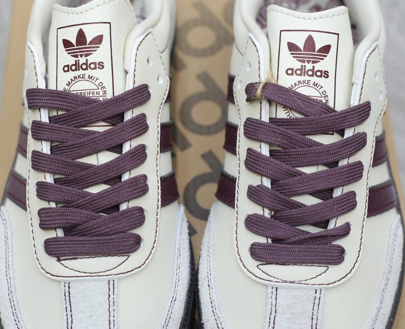Giày Adidas Samba OG ‘Wonder White Maroon’ Chuẩn 95% Auth