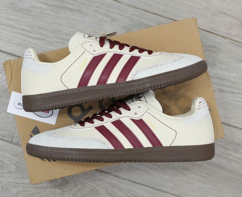 Giày Adidas Samba OG ‘Wonder White Maroon’ Chuẩn 99% Auth