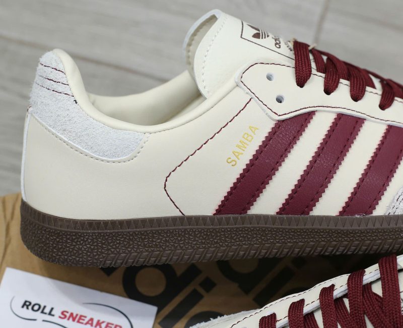 Giày Adidas Samba OG ‘Wonder White Maroon’ Chuẩn 99% Auth