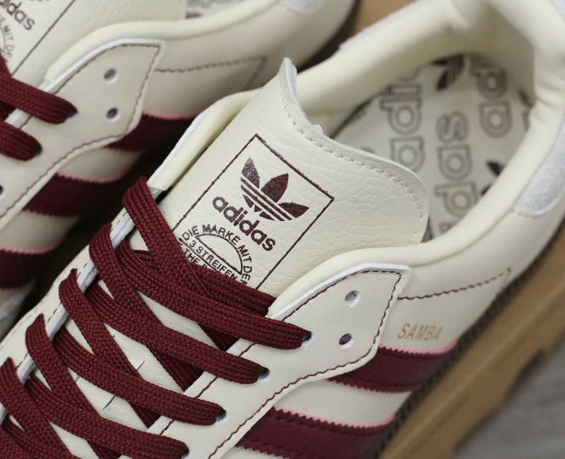 Giày Adidas Samba OG ‘Wonder White Maroon’ Chuẩn 99% Auth
