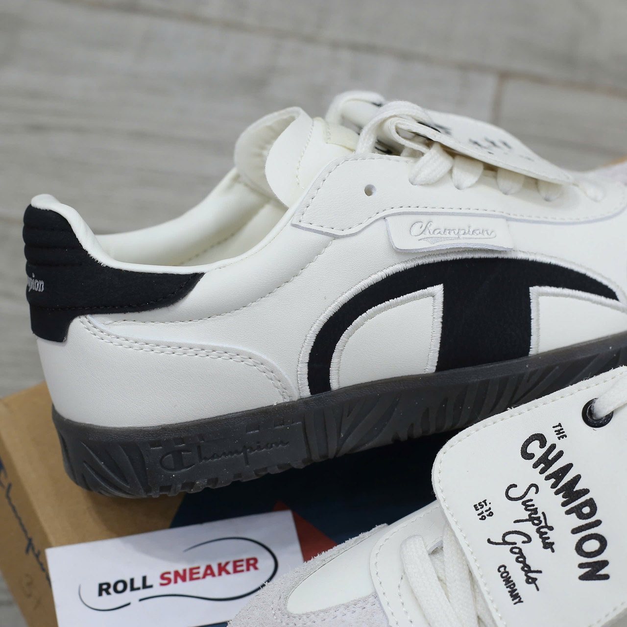 Giày Champion Essentials Champ T-Trainer Cream Black Chuẩn 95% Auth