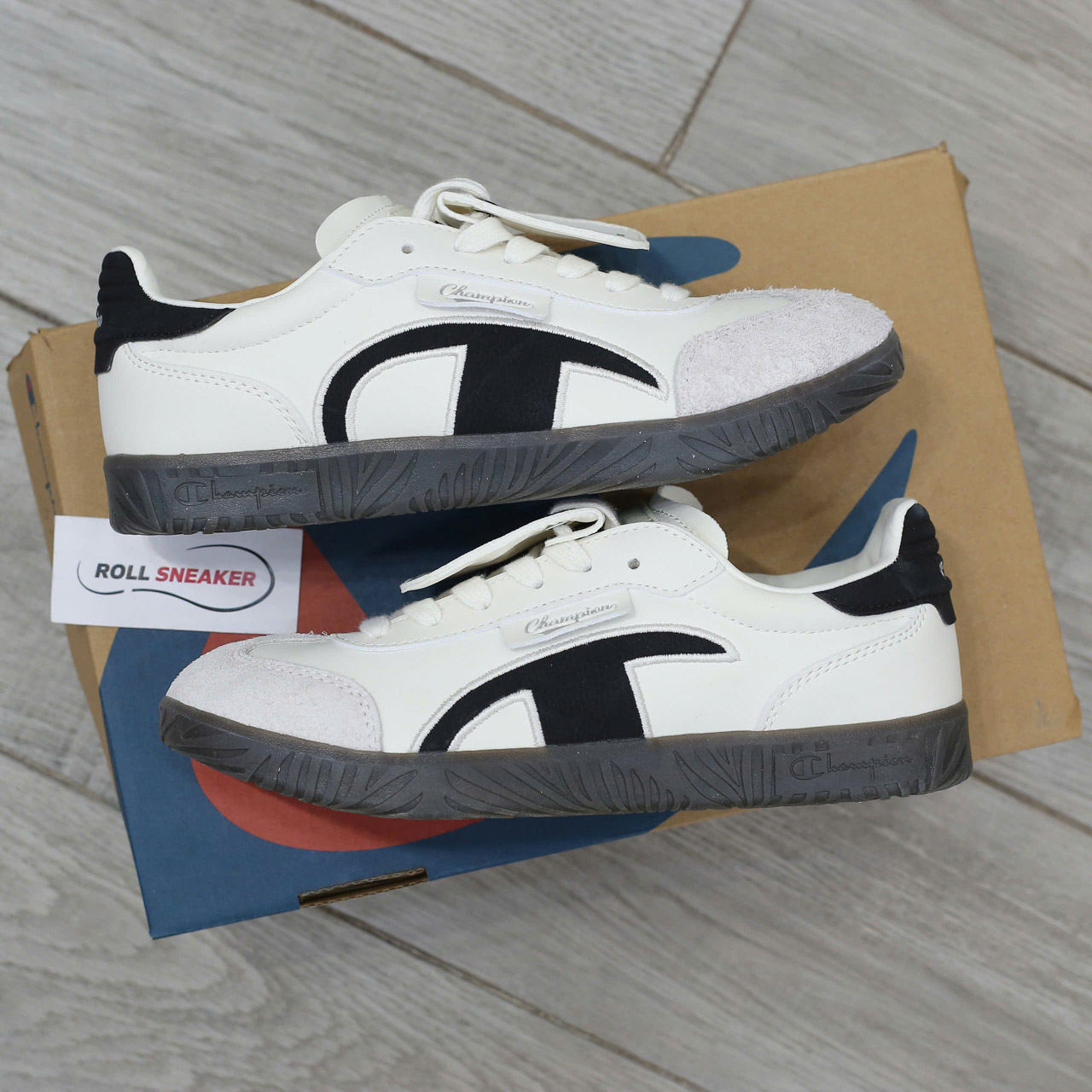 Giày Champion Essentials Champ T-Trainer Cream Black Chuẩn 95% Auth
