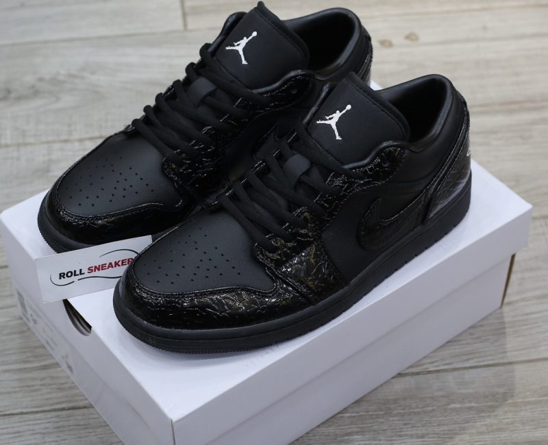 Giày Jordan 1 Low SE 'Patent Elephant Black' Best Quality