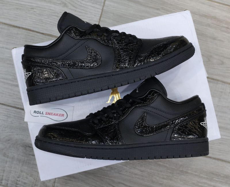 Giày Jordan 1 Low SE 'Patent Elephant Black' Best Quality