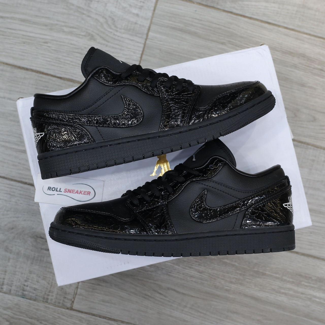 Giày Jordan 1 Low SE 'Patent Elephant Black' Best Quality