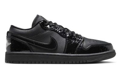 Giày Jordan 1 Low SE 'Patent Elephant Black' Best Quality