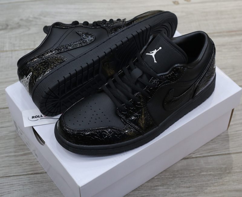 Giày Jordan 1 Low SE 'Patent Elephant Black' Best Quality