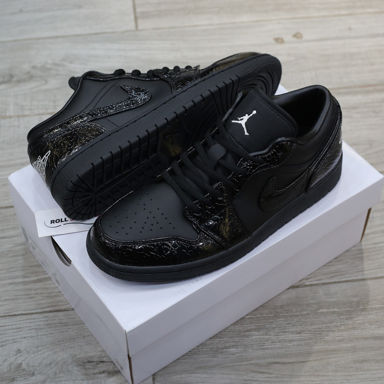 Giày Jordan 1 Low SE 'Patent Elephant Black' Best Quality