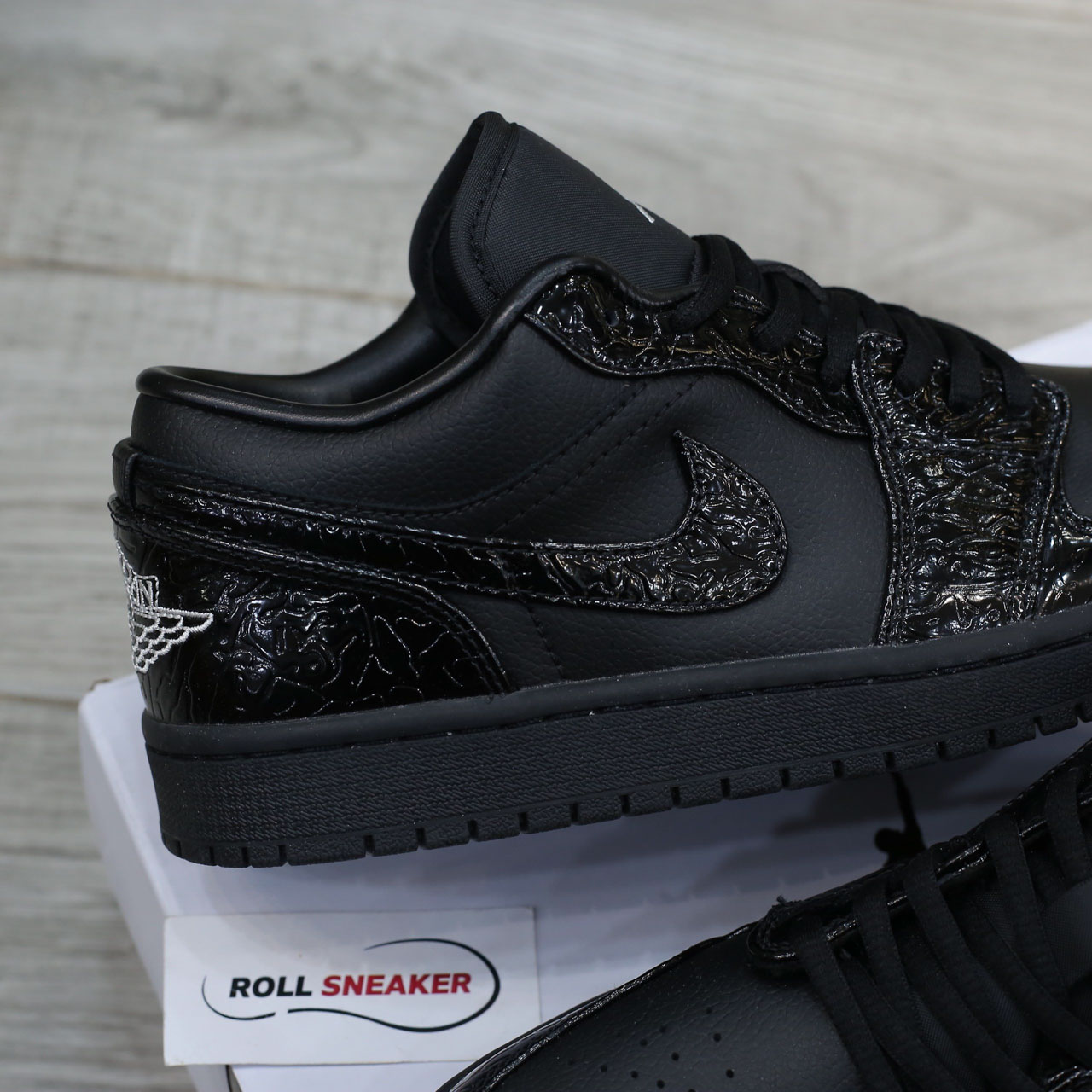 Giày Jordan 1 Low SE 'Patent Elephant Black' Best Quality