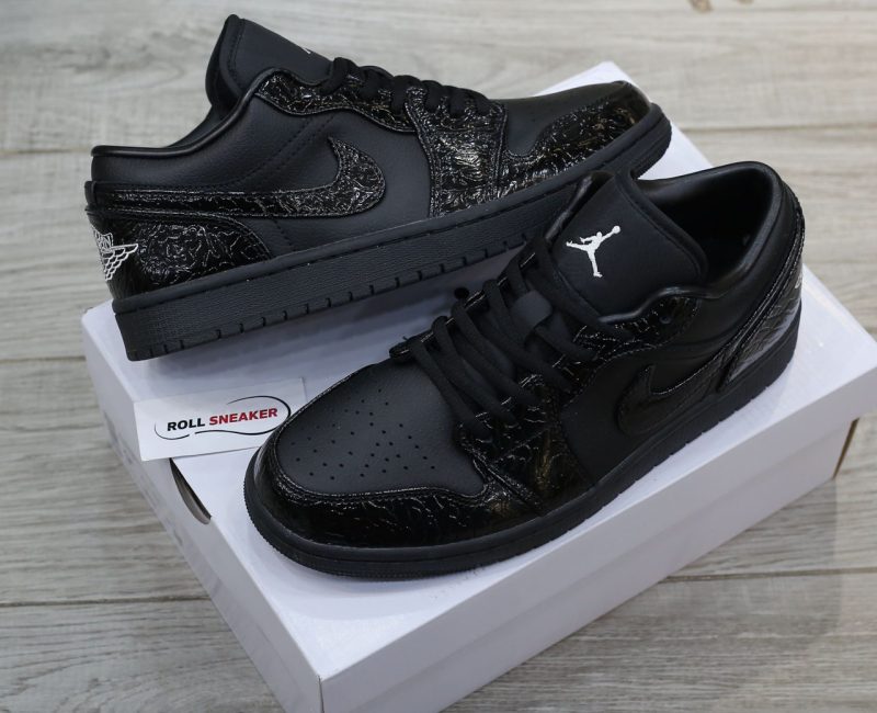 Giày Jordan 1 Low SE 'Patent Elephant Black' Best Quality