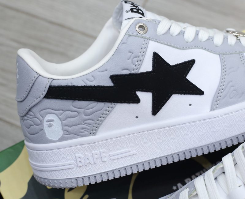 Giày A Bathing Ape Bape Sta Low Grey Black Best Quality