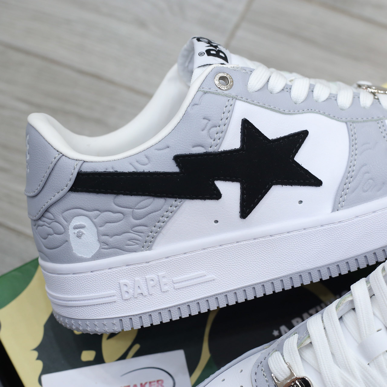Giày A Bathing Ape Bape Sta Low Grey Black Best Quality