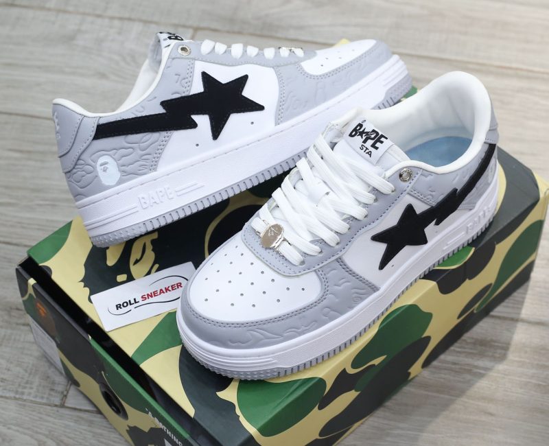 Giày A Bathing Ape Bape Sta Low Grey Black Best Quality