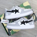 Giày A Bathing Ape Bape Sta Low Grey Black Best Quality