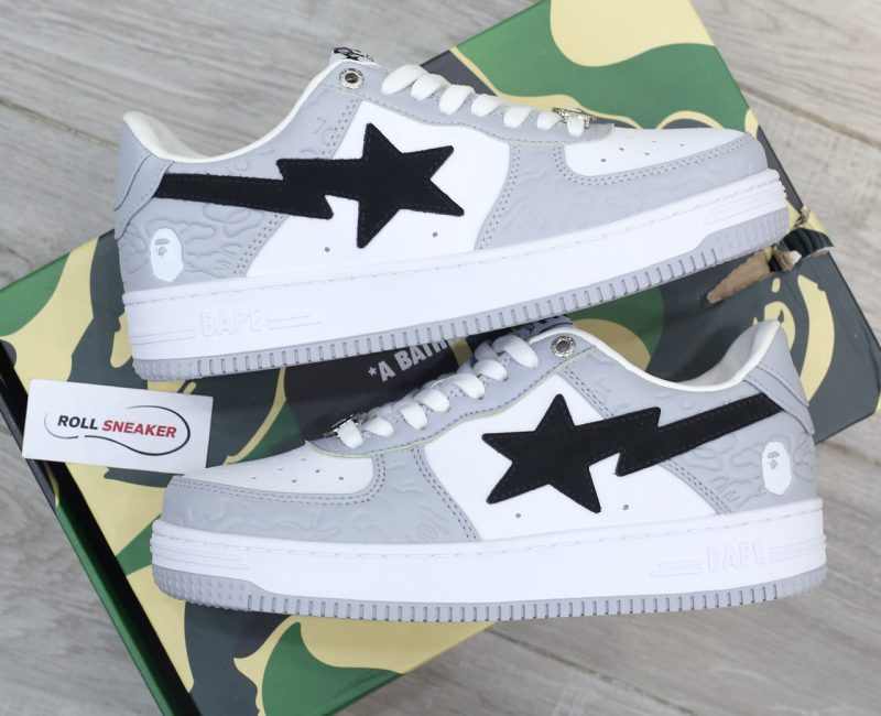 Giày A Bathing Ape Bape Sta Low Grey Black Best Quality