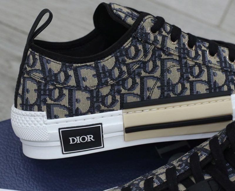 Giày Dior B23 League Low Top Beige Black Oblique Jacquard