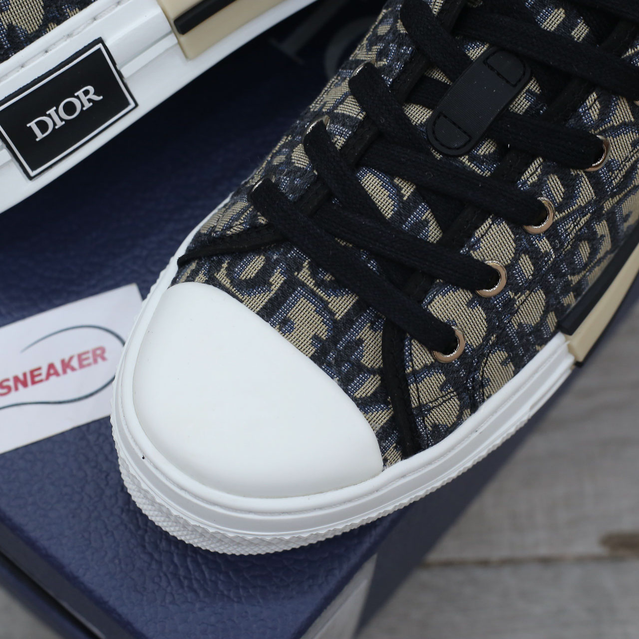 Giày Dior B23 League Low Top Beige Black Oblique Jacquard