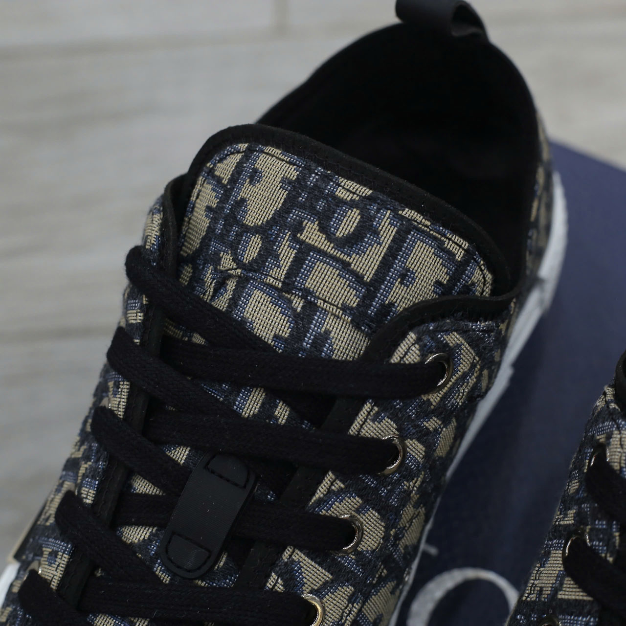 Giày Dior B23 League Low Top Beige Black Oblique Jacquard