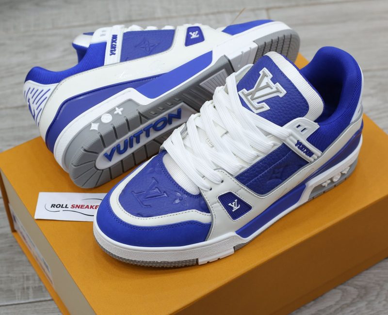 Giày Louis Vuitton LV Trainer Sneaker Gaston Blue Best Quality