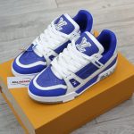 Giày Louis Vuitton LV Trainer Sneaker Gaston Blue Best Quality