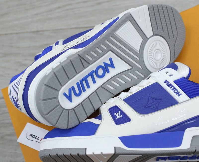 Giày Louis Vuitton LV Trainer Sneaker Gaston Blue Best Quality