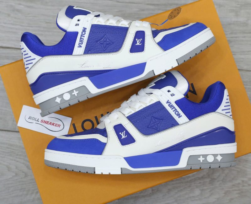 Giày Louis Vuitton LV Trainer Sneaker Gaston Blue Best Quality