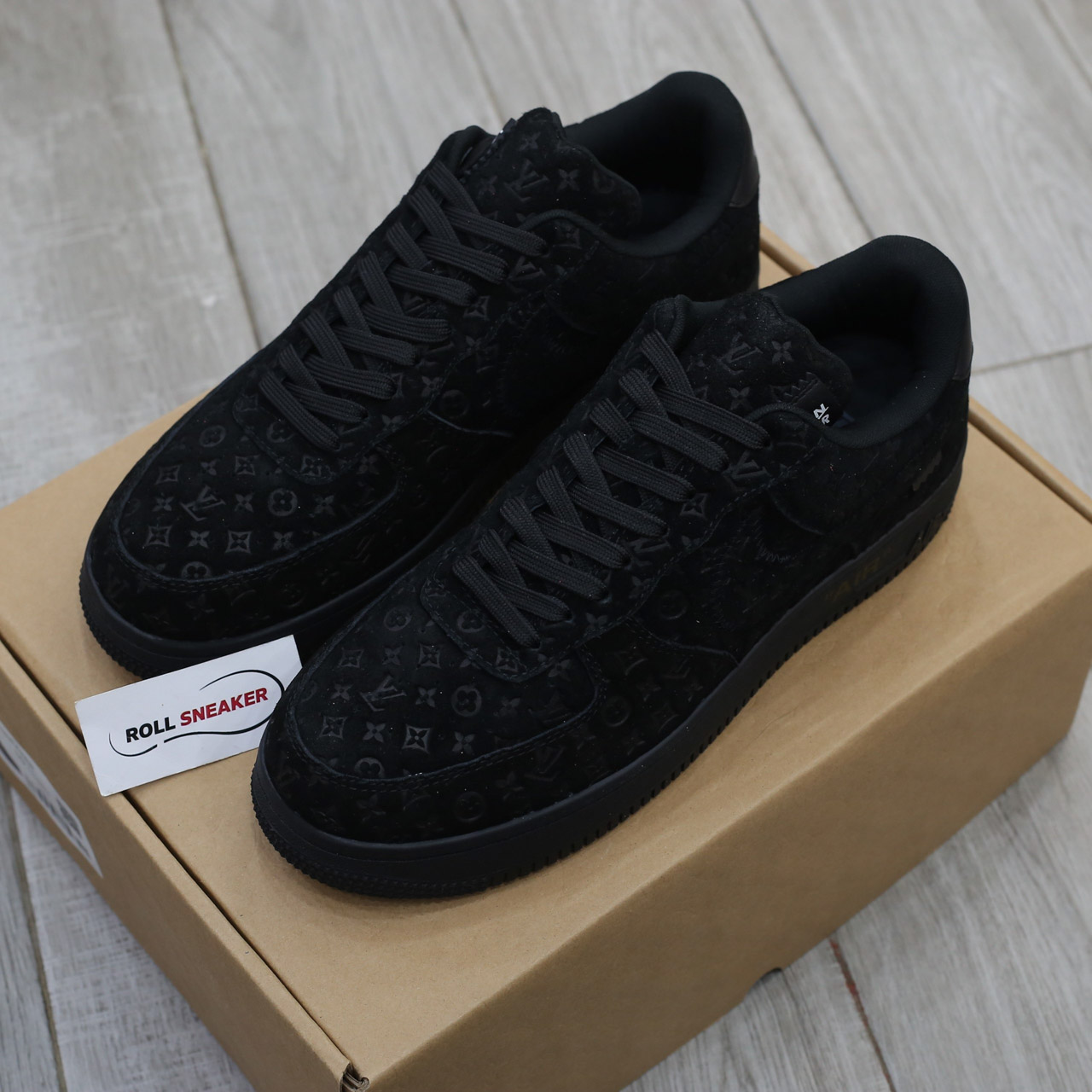 Giày Louis Vuitton x Nike "Air Force 1" By Virgil Abloh 'Black Best Quality
