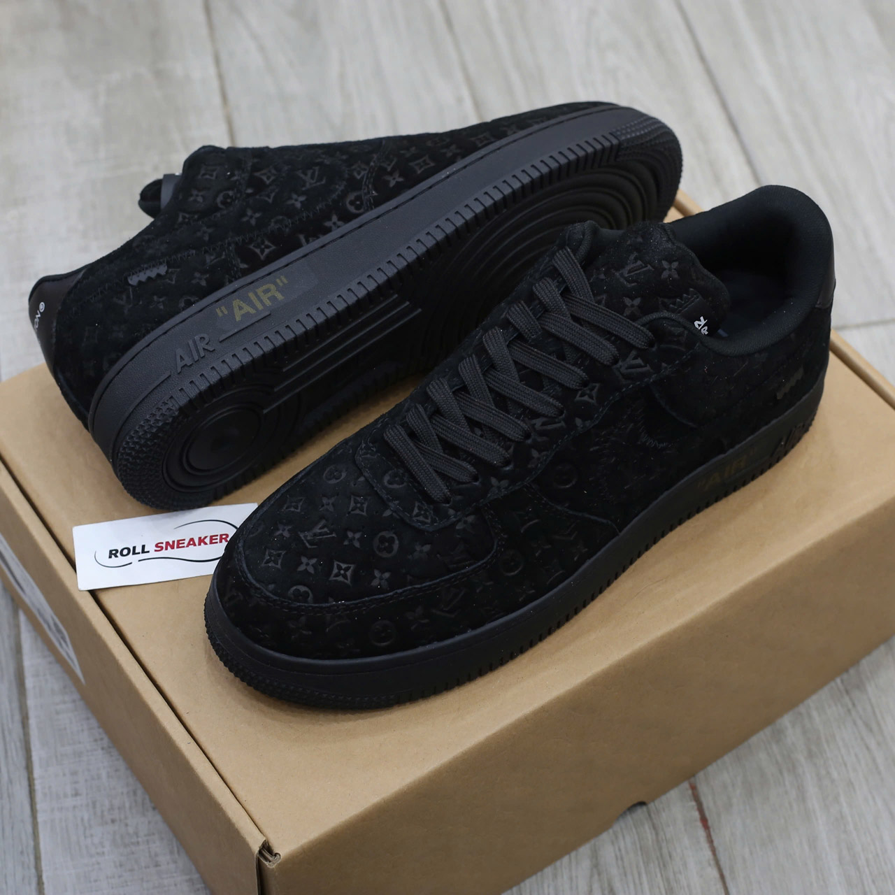 Giày Louis Vuitton x Nike "Air Force 1" By Virgil Abloh 'Black Best Quality
