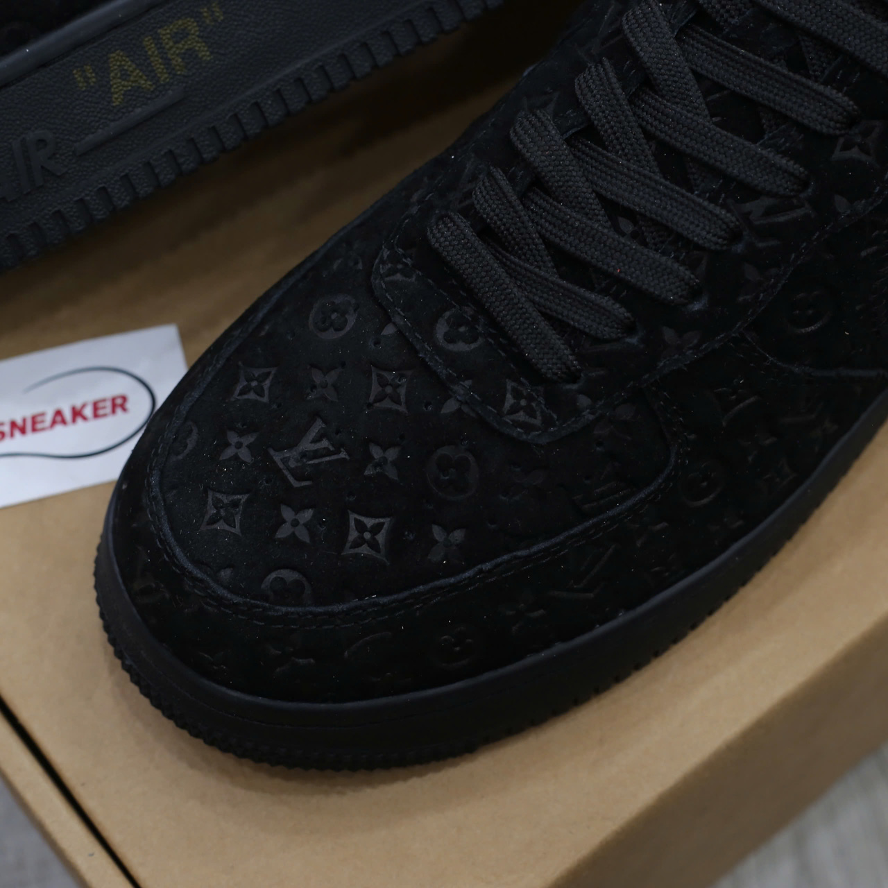 Giày Louis Vuitton x Nike "Air Force 1" By Virgil Abloh 'Black Best Quality