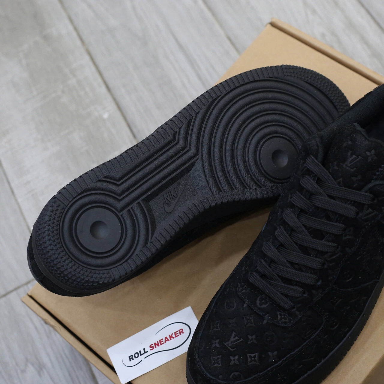 Giày Louis Vuitton x Nike "Air Force 1" By Virgil Abloh 'Black Best Quality