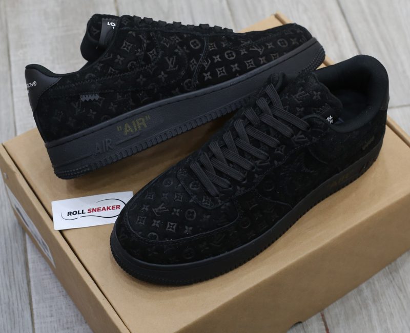Giày Louis Vuitton x Nike "Air Force 1" By Virgil Abloh 'Black Best Quality
