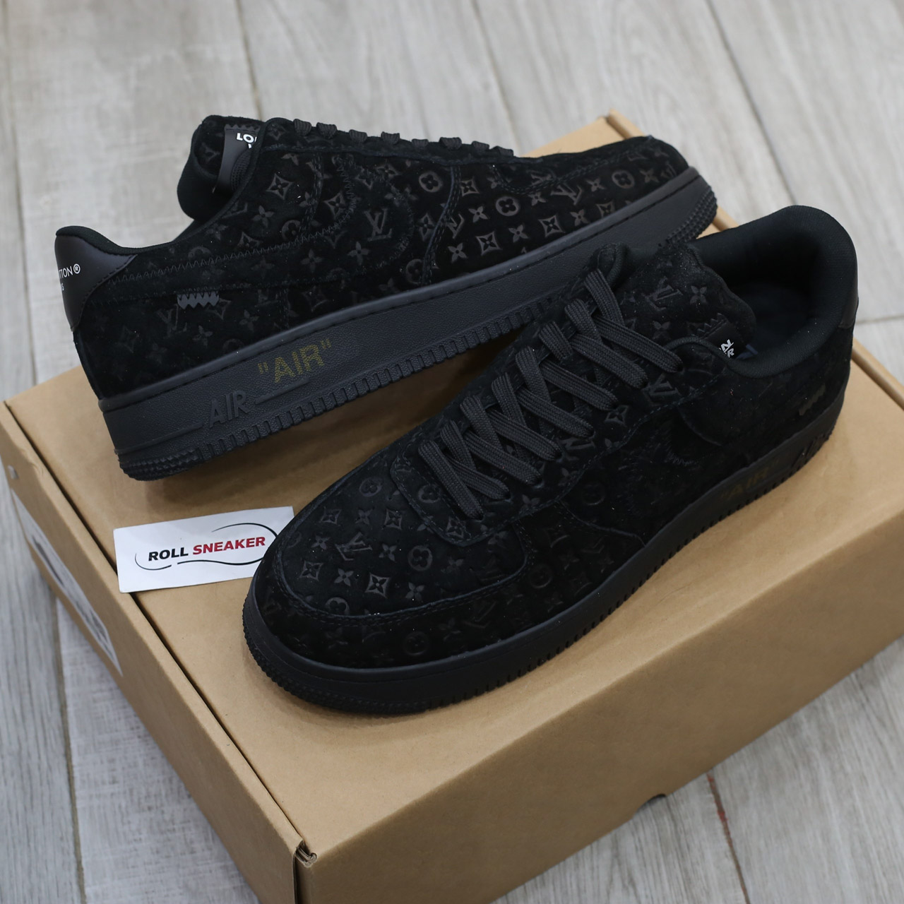 Giày Louis Vuitton x Nike "Air Force 1" By Virgil Abloh 'Black Best Quality